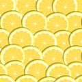 Seamless pattern hand drawing lemon slices Royalty Free Stock Photo