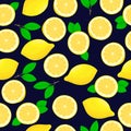 Seamless pattern hand drawing lemons Royalty Free Stock Photo