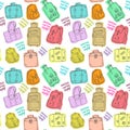 Seamless pattern with hand drawing luggage.