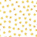 Seamless pattern of hand drawing yellow simple stars