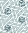 Seamless pattern. Hand drawn abstract winter snowflakes. Stylish crystal stars on cream background. Elegant boho holiday all over Royalty Free Stock Photo