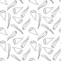 Seamless pattern with hand drawn aloe vera Royalty Free Stock Photo