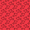 Seamless pattern Hand Drawn arrow doodle. Sketch style icon. Decoration element. Isolated on white background. Flat design. Vector Royalty Free Stock Photo