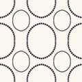 Seamless pattern. Hand drawn polka dot background. Monochrome dotty black and white oval circle. All over print vector swatch