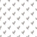 Seamless Pattern with Hand Drawn Beech Leaves