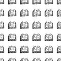 Seamless pattern Hand drawn book doodle. Sketch Back to school, icon. Decoration element. Isolated on white background. Vector Royalty Free Stock Photo