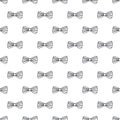 Seamless pattern with hand drawn bow. Vector illustration in scandinavian style