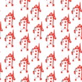 Seamless pattern with hand drawn cartoon cards, Alice in wonderland characters Royalty Free Stock Photo