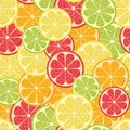 Seamless pattern. hand drawn cartoon citrus. Lemon, orange, grapefruit, lime. Royalty Free Stock Photo