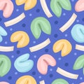 Seamless pattern of hand drawn fortune cookies Royalty Free Stock Photo