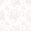 Seamless pattern with hand drawn Christmas elements. Royalty Free Stock Photo