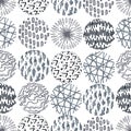 Seamless pattern with hand drawn circle doodle stylish elements.