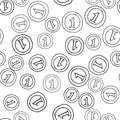 Seamless pattern Hand Drawn coin doodle. Sketch style icon. Decoration element. Isolated on white background. Flat design. Vector Royalty Free Stock Photo