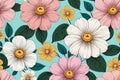 seamless pattern with hand drawn colorful flowersfloral seamless background, vector illustrationseamless pattern with hand drawn c