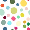 Seamless pattern with hand drawn colorful scattered confetti spots. Royalty Free Stock Photo