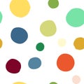 Seamless pattern with hand drawn colorful scattered confetti spots. Royalty Free Stock Photo