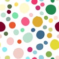 Seamless pattern with hand drawn colorful scattered confetti spots. Royalty Free Stock Photo