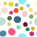 Seamless pattern with hand drawn colorful scattered confetti spots. Royalty Free Stock Photo