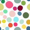 Seamless pattern with hand drawn colorful scattered confetti spots. Royalty Free Stock Photo