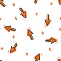 Seamless pattern with hand-drawn cursor icon with white background vector Royalty Free Stock Photo