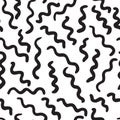 Seamless pattern with hand drawn doodle snakes