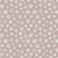 Seamless pattern with hand drawn doodle snowflakes. Can be used for wallpaper, pattern fills, textile, web page