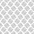 Seamless pattern of hand drawn elegant decorative circles and dots isolated white on black background