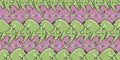 Seamless pattern with hand drawn elephant and floral vector illustration. pink background Royalty Free Stock Photo
