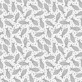 Seamless pattern with hand drawn fish for coloring book Royalty Free Stock Photo