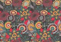 Seamless pattern with hand drawn floral fantasy motif