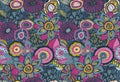 Seamless pattern with hand drawn floral fantasy motif