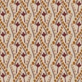 Vector simple hand drawn floral and winding stems seamless pattern