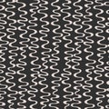 Seamless pattern with hand drawn futuristic black and white curved and rounded shapes