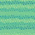Seamless pattern with hand drawn futuristic bright curved and rounded shapes
