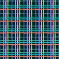 Seamless pattern with hand drawn futuristic bright plaid