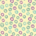 Seamless pattern with hand drawn grunge circles. Ink illustration. Royalty Free Stock Photo