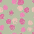 Seamless pattern with hand drawn grunge circles. Ink illustration. Hand drawn ornament for wrapping paper. Royalty Free Stock Photo