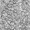 Seamless pattern with hand drawn grunge circles. Ink illustration. Royalty Free Stock Photo