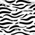 Seamless pattern with hand drawn grunge waves. Royalty Free Stock Photo