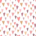 Seamless pattern of hand-drawn heart-shaped balloons. Vector image for Valentine`s Day, lovers, prints, clothes, textiles, cards,
