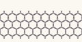 Seamless border pattern hand drawn honeycomb trellis background. Geometric monochrome cell stripe. Vector ribbon edging trim Royalty Free Stock Photo