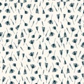 Seamless pattern with hand drawn inflorescences in Ditzy style for surface design and other design projects