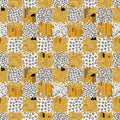 Seamless pattern hand-drawn in Klimt style