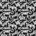 Seamless pattern with hand drawn lettering