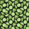 Seamless pattern with hand drawn limes Royalty Free Stock Photo