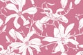 Seamless pattern with hand drawn magnolia flower. Vector illustration. Royalty Free Stock Photo