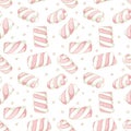 Seamless pattern hand drawn marshmallow