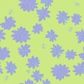 Seamless pattern with hand drawn meadow flowers in Ditzy style