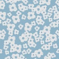 Seamless pattern with hand drawn meadow flowers in Ditzy style for surface design and other design projects