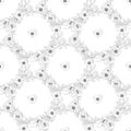 Seamless pattern with hand drawn monochrome poppy flowers on white background. Vector illustration Royalty Free Stock Photo